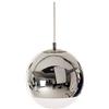 Wylolik Personalità moderna Mini Globe Plafoniera Cromo lucido soffiato a mano Vetro trasparente 5 Pollici Regolabile Specchio di vetro Sfera Lampada a sospensione Soggiorno appeso Decorativo Light B
