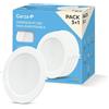 Garza - Confezione da 3+1 faretti LED da incasso per Cartongesso, circolari, extrapiatti, 22 cm, 18 W, luce neutra 4000 K, 1950 lm, 30.000 ore, IP20, bianco, risparmio energetico 80%