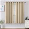 CUCRAF Tende oscuranti lunghe 114,3 cm, isolamento termico, per camera da letto, cucina e soggiorno, set di 2 pannelli, 132 x 114 cm, beige chiaro