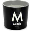 MUHA' | Candela Profumata in Vetro Nero, Fragranza Legni e Tè, Profumatore per Ambienti, Formato da 270 Gr