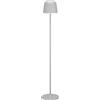 Eglo Lampada da terra a LED Mannera-L, senza fili, funzione touch, dimmerabile, lampada da soggiorno in metallo grigio, per interni ed esterni, IP54