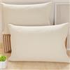 PETTI Artigiani Italiani - Coppia di Federe Cuscino 50x70 cm in Microfibra, Cuscini Arredo Camera da Letto, Divano, Set 2 Fodere Copricuscino, Federa Tinta Unita Panna, 100% Made in Italy