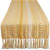DII Runner da tavola, in cotone, color oro miele, 15 x 108 cm (15 x 113, frangia inclusa)