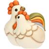 THUN Coppia Gallo Jack e Gallina Ester, Ceramica, Collezione Giardino di Primavera, 20,2 x 20,4 x 19,7 cm
