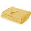 Dreamscene Coperta Calda e Lussuosa con Struttura a Nido d'Ape, Ochre Mustard Yellow, Double - 150 x 200cm