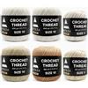 Arteza Set di 6 fili per uncinetto, 100% cotone, mercerizzati, misura 25,4 cm, bianco, beige e naturale, misura 7,6 cm, bianco e naturale, morbidi e colorati per lavori a maglia e uncinetto