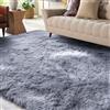 XSIVOD Tappeto Salotto 140x200 Tappeto Camera da Letto Moderno e Morbido per Soggiorno a Pelo Alte Lavabile Fluffy Uni Effetto Pelliccia Senza Tempo Elegante Antiscivolo Facile da Pulire, Grigio