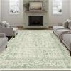 HUGEAR Vintage Tappeto Salotto Verde Tappeti 240x300cm Soggiorno Antiscivolo Lavabile in Lavatrice Tapette Camera da Letto Sala Ufficio Bambina Bambino Pelo Corto Grande Carpet