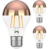 ledscom.de 3 pezzi E27 lampadina LED, A60, bianco caldo (2600 K), 7,5 W, 839lm, specchio di testa (oro rosa)