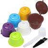 Kinberry Capsule di caffè riutilizzabili capsule di caffè riutilizzabili per Dolce Gusto con cucchiaio e pennello Set di 6 filtri per capsule di caffè ricaricabili colorati, 3208226