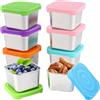 LDXDRU 8 piccoli contenitori con coperchio, 180 ml, in acciaio inox, mini contenitore per snack, yogurt, pane