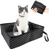 Omxyinma Lettiera da Viaggio per Gatti Portatile, Lettiera Pieghevole per Gatti, Impermeabile, Facile da Pulire per Gattino Interno All'aperto Campeggio Viaggi Toilette, 40x30x13cm(Nero)