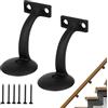xiruiubao Staffe Corrimano, Supporto per Corrimano Scala in Acciaio Inossidabile, Supporto Montaggi a Parete per Ringhiera Interne, Accessori per Corrimano in Legno, Nero, 2 Pezzi