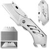 DGSLWH 1 pezzi Taglierino Cutter Professionale, Coltello Taglierino, Professional Taglierino, Cutter Multifunzione, Lama sostituibile in acciaio inossidabile 420, per il taglio di plastica, carta(Argentato)