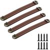 SYDARSYN 4 pezzi Maniglie in Pelle per Mobili Maniglia per Porte Maniglia Dell'Armadio Maniglie per Mobili Cucina Cassetti Armadietti Manopole Pomelli Armadio Tiretti 96 mm