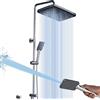 GAOZHI Colonna Doccia idromassaggio 32x21cm Colonna Doccia con Miscelatore Colonna Doccia in Acciaio Inox Senza Miscelatore Regolabili Asta Doccia Gruppo Doccia Colonna Con Soffione e Doccetta