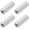 Create idea 4pcs M6 Filettatura Destra Tenditore Dado 304 In Acciaio Inox Lungo Esagonale Dado di Accoppiamento per Casa e Ufficio Apparecchiature di Comunicazione