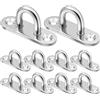 PUERHUACI 10 pezzi ponte in acciaio inox, gancio e fissaggio a soffitto M6, piastra ad occhio in acciaio inossidabile con occhiello per altalena amaca