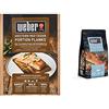 Weber Panetti per affumicatura in Legno di Cedro conf. 4 pz & 17665 - Miscela Chips per affumicatura Frutti di Mare, Marrone