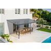 Cazeboo Tettoia per terrazza, auto addossata KLEO 550L300 alluminio Grigio