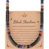 Zysta Collana da Uomo con Perline in 7 Chakra Gemme 6mm Chakra Collana Perle in Pietra Naturale con Ematite per Donna Uomo Unisex Gioielli Protezione Portafortuna Amuleto Reiki Ossidiana Nera