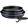 Tefal Ingenio Enjoy - Set di 3 padelle 22/24/28 cm + manico rimovibile, induzione antiaderente, rivestimento titanio, Thermo-Signal, riscaldamento rapido, lavabile in lavastoviglie e forno