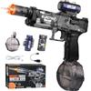 Pipihome Pistola ad Acqua Elettrica con Effetti Luminosi, 500CC Capacità Echargeable Pistola Giocattolo Water Gun, Fucile Giocattolo, Estivi Feste all'aperto, Piscina, Spiaggia, Regali per Bambini Adulti