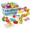Ark miido Frutta da Tagliare Giocattolo, Frutta e Verdura Giocattolo Giochi Legno,Set da Cucina Montessori, Cibo Finto Accessori Cucina per Bambini 2 3 Anni