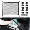 VEHIRIE Rete Elastica per Bagagliaio 80x60 cm Estendibile 180x120 cm, Rete Portaoggetti Auto con Ganci ABS, Compatibile con Fiat 500/Panda, Peugeot 208, Renault Clio - Sicurezza Anti-Caduta
