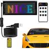 Noaya Cartello LED per auto 17x7 cm, app Bluetooth, telecomando programmabile, USB 5 V, testo personalizzato, pannello a matrice, gadget per auto, bar, feste, camion