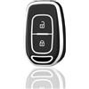 OFF WE GO Custodia Chiave Cover Chiave Guscio Chiavi per Renault Kwid Symbol Clio Trafic Sandero Dacia Logan Duster Dokker Captur Kadjar Coprichiave Macchina TPU Telecomando Portachiavi, Argento Nero