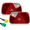SPARKMOTO 2 x Fanali Posteriori Rimorchio con triangolo, 12V Luci posteriore rimorchio agricolo con connettore a baionetta Per Camion Caravan