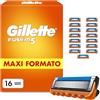 Gillette Lamette Gillette Fusion 5, 16 Lamette da Barba di Ricambio per Rasoio Barba Manuale Fusion5, da 5 Lame, Rasatura Scorrevole con Striscia Lubrificante, Fino a 1 Mese di Rasatura per Lametta