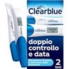 Clearblue Test di gravidanza Rilevazione Precoce Confezione combinata doppio controllo e data, 2 test (1 digitale, 1 visuale)