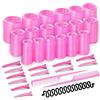 KEYIDO 33 Pezzi Bigodini Grandi per Capelli Lunghi Bigodino Rosa per Hair Rollers Lunghi Corti Onde da 44 mm, 36 mm, 25 mm con 12 Staffe 2 Pettini e Strumento per Intrecciare i Capelli