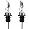 Prmape 2 Pezzi Tappo Versatore Olio Salvagoccia, Versatori in Acciaio Inox, Beccucci per Bottiglie Cocktail, Tappi Dosatori per Bottiglie Olio, Liquore, Vino, Succo, Aceto