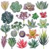 CEWOR 20 mini piante grasse artificiali floccate finte decorazioni di alta qualità per fai da te, casa, decorazione floreale, giardino, ufficio, decorazione (non in vaso)