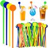 Leikedun 80 Touillette Cocktail Riutilizzabili in PS - Agitatore Cocktail Bastoncini Mescolatori Colorati 18cm per Caffè, Succo, Vino, Milkshake - Plastica Alimentare senza BPA