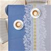 KP HOME Tovaglia Plastificata Quadrata 140 x 140 cm - Tovaglia Cerata Facile da Pulire, Tovaglia da Esterno e Interno in PVC Impermeabile - Vinile con Motivo Armonia Reale di Pizzo