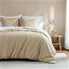 R.SHARE Set Copripiumino Singolo Cotone, Beige Sacco Copripiumino 2 pezzi, 155x220 cm con 1 Federe 80x80 cm, Morbido e Traspirante Primavera Estate Quattro Stagioni OEKO-TEX