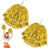 GUOSIYAO Cheerleader Pompon Pom Pom Cheerleader In Lamina Metallo Pompon Da Cheerleader Con Manico dritto 2Pcs Cheerleading Pom Poms Per Riunione Sportiva Stadio Festa Vacanze Danza (oro)