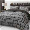 Pamposh Set copripiumino biancheria da letto - Set copripiumino e federe per cuscino double face in microfibra premium - Set copripiumino Set (Copripiumino 135 x 200cm + 1 Federe 50 x 80cm, Gray)
