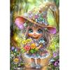 NEWENMO Carino Elfo Diamond Painting Set per Adulti,DIY Fiore Pittura Diamante Kit Completo,5D Diamond Art Kits,Cartoon Diamant Painting,Adatto per Decorazione Domestica,Regalo di Casa,30x40cm