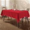 Home Direct Tovaglia in Tessuto Rettangolare, Tovaglia Copritavolo, Rosso, 100 cm X 140 cm,