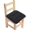 Big Hippo Cuscino per sedia con nastri, in memory foam, per bambini a partire da 1 anno, in legno, biblioteca, camera da letto e soggiorno, antiscivolo, 30 x 30 x 3 cm, confortevole ed ergonomico-nero