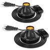 TobeBright 2 portalampada E27 con spina e interruttore UK, 100 W massimo, cavo da 1,8 metri, portalampada vintage E27 per illuminazione domestica, AC 230 V, senza lampadina (nero)