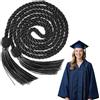 GUIZIYAO Cordoncino d'onore per laurea, Cordoncino d'onore, corda per cerimonie di laurea, 170 cm, con nappe lunghe, per cerimonie di laurea, laureati (Nero)