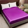 Juwenin Home Lenzuolo con angoli in raso setoso, classico, lussuoso, morbido come la seta, in tinta unita (lavanda, matrimoniale (140 x 190/200+30 cm)