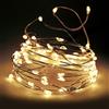 MIK funshopping Catena luminosa con micro fili a LED, illuminazione versatile con funzione timer, funzionamento a batteria, filigrana e flessibile (100 LED con telecomando, bianco caldo)