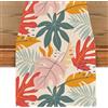 Coolgaga Runner da Tavola Foglie di Palma Lino Lavabile Hawaii Colorati Monstera Tovaglia Runner Decorazione Autunno Inverno per Sala da Pranzo Matrimoni Picnic Interni Vacanze Natale Feste Cucina 40x240cm